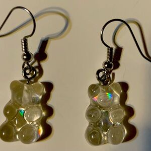 Earrings. Clear Gummy Bear Earrings.